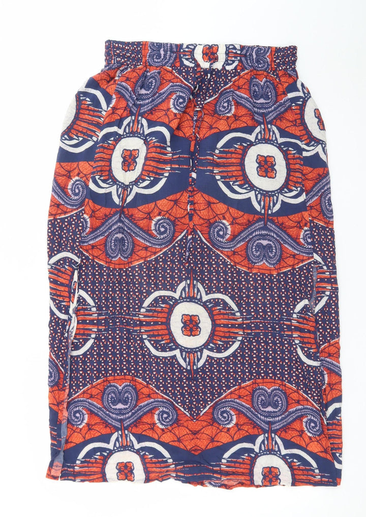Next Womens Multicoloured A-Line Midi Skirt Size 14 Viscose