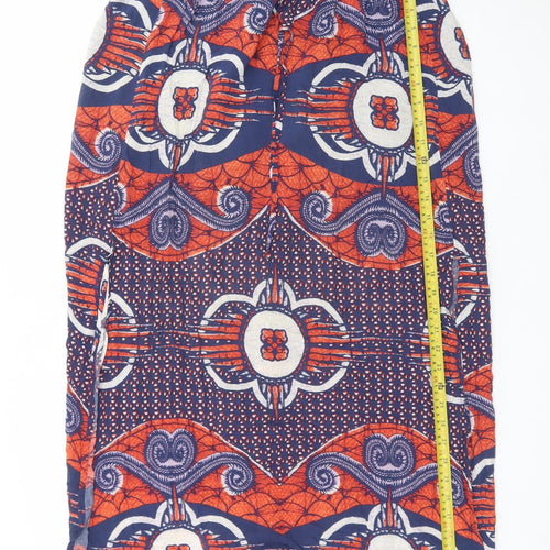 Next Womens Multicoloured A-Line Midi Skirt Size 14 Viscose