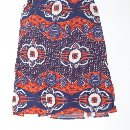 Next Womens Multicoloured A-Line Midi Skirt Size 14 Viscose