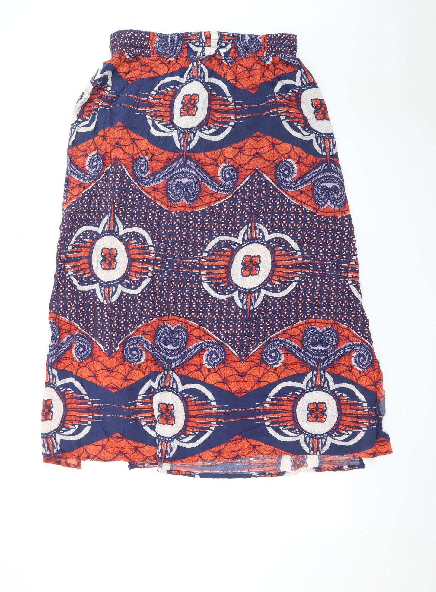 Next Womens Multicoloured A-Line Midi Skirt Size 14 Viscose