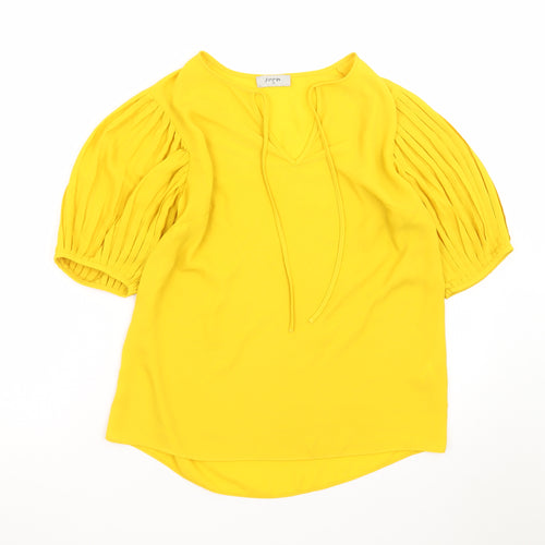 Soon Women's Yellow Puff Sleeve Tunic Blouse Size 10