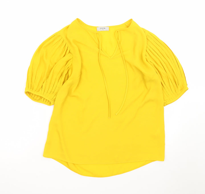 Soon Women's Yellow Puff Sleeve Tunic Blouse Size 10