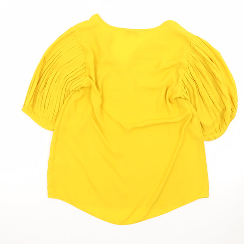Soon Women's Yellow Puff Sleeve Tunic Blouse Size 10