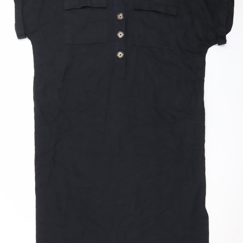 Marks and Spencer Womens Black Size 20 Collared Shirt Dress