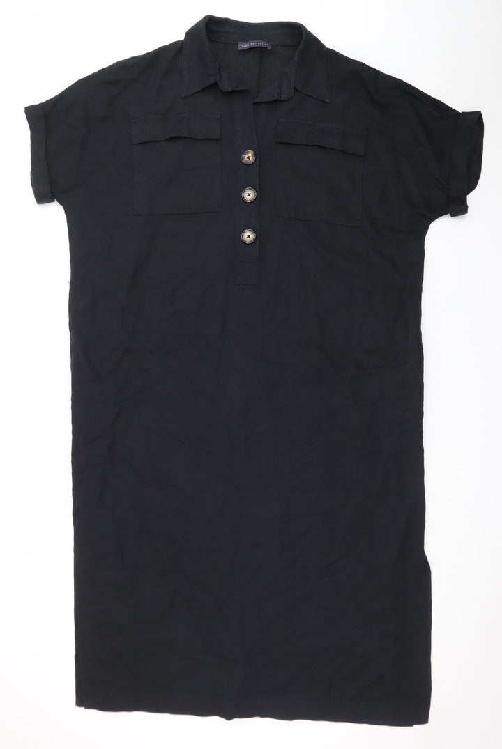 Marks and Spencer Womens Black Size 20 Collared Shirt Dress