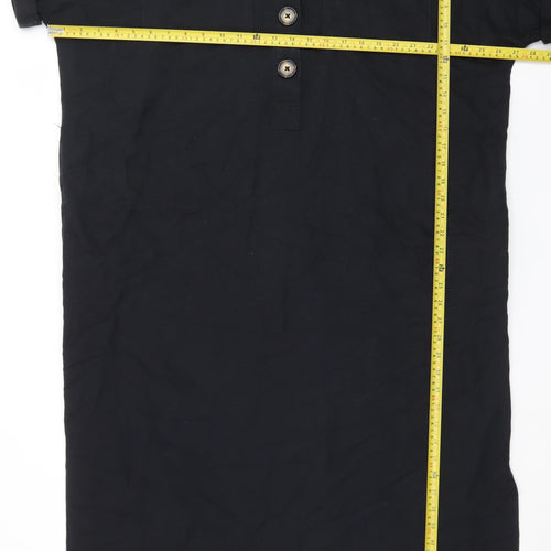 Marks and Spencer Womens Black Size 20 Collared Shirt Dress