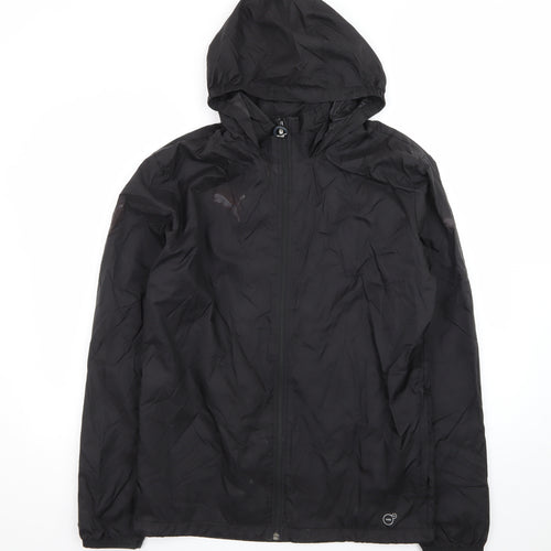 Puma Men's Black Hooded Windbreaker Jacket Size S