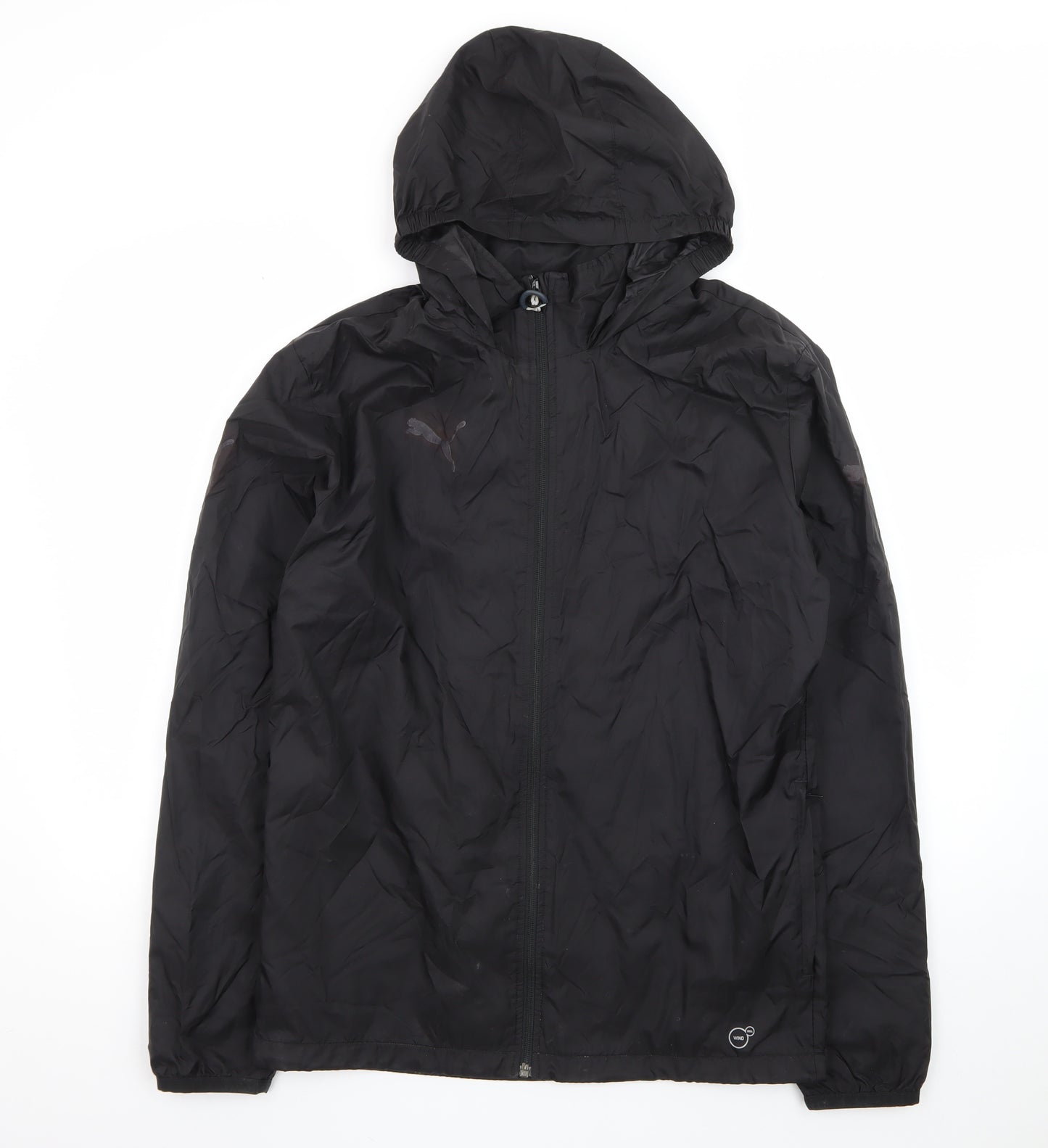 Puma Men's Black Hooded Windbreaker Jacket Size S