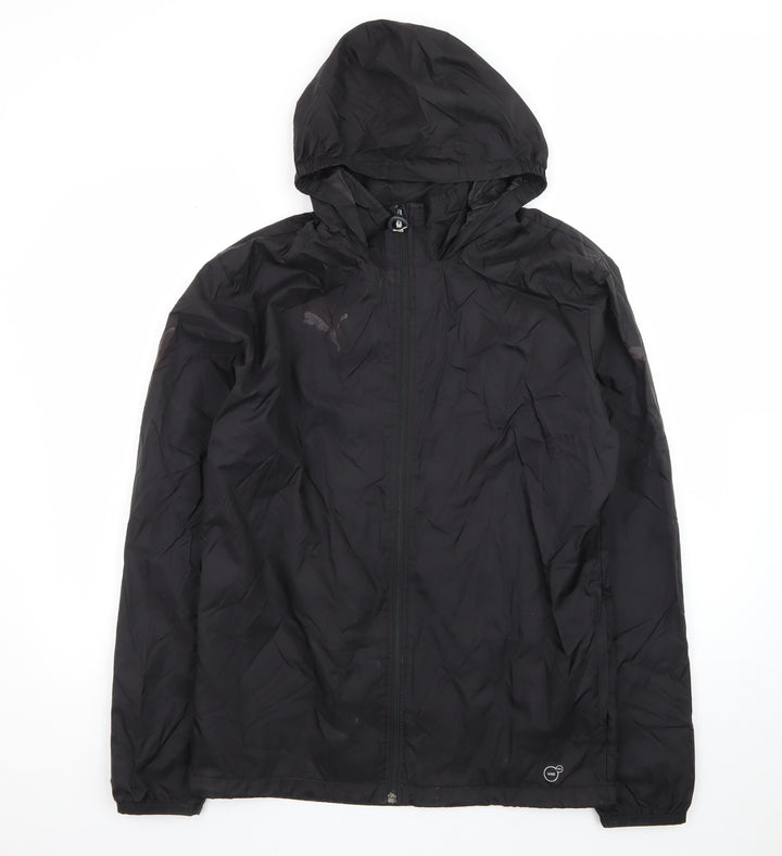 Puma Men's Black Hooded Windbreaker Jacket Size S