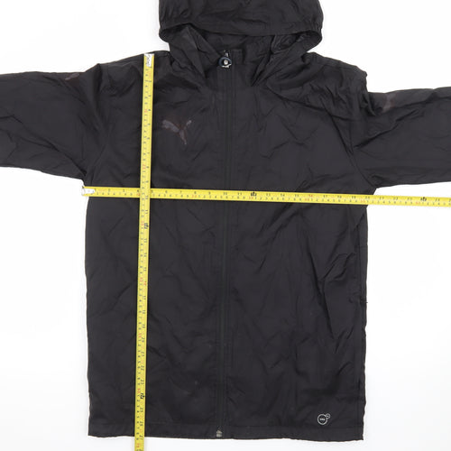 Puma Men's Black Hooded Windbreaker Jacket Size S