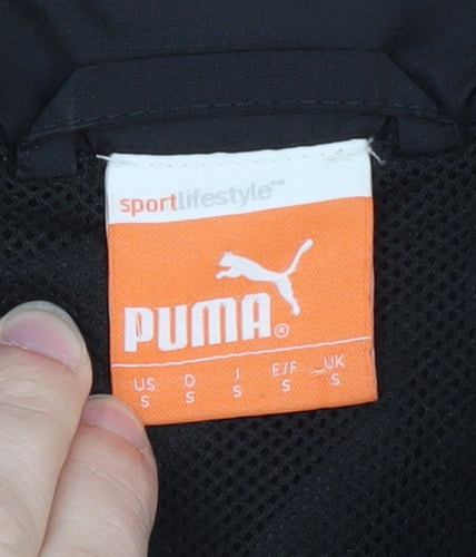 Puma Men's Black Hooded Windbreaker Jacket Size S