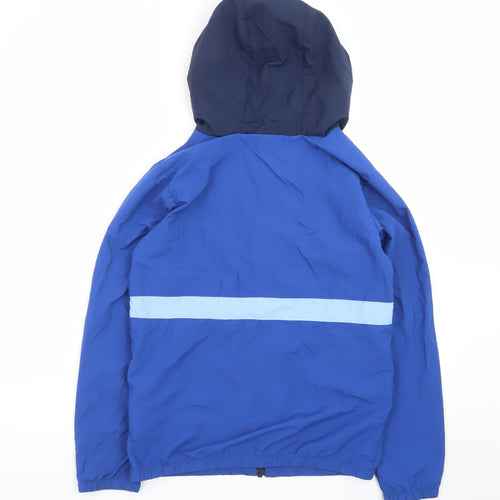 Columbia Boys Blue Windbreaker Hooded Lightweight Jacket L 14-15 Years