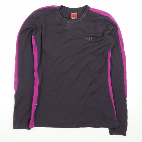 Icebreaker Women’s Black Merino Wool Long Sleeve Thermal Top Size S