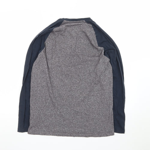 Easy Men’s Grey & Navy Long Sleeve Raglan T-Shirt Size S