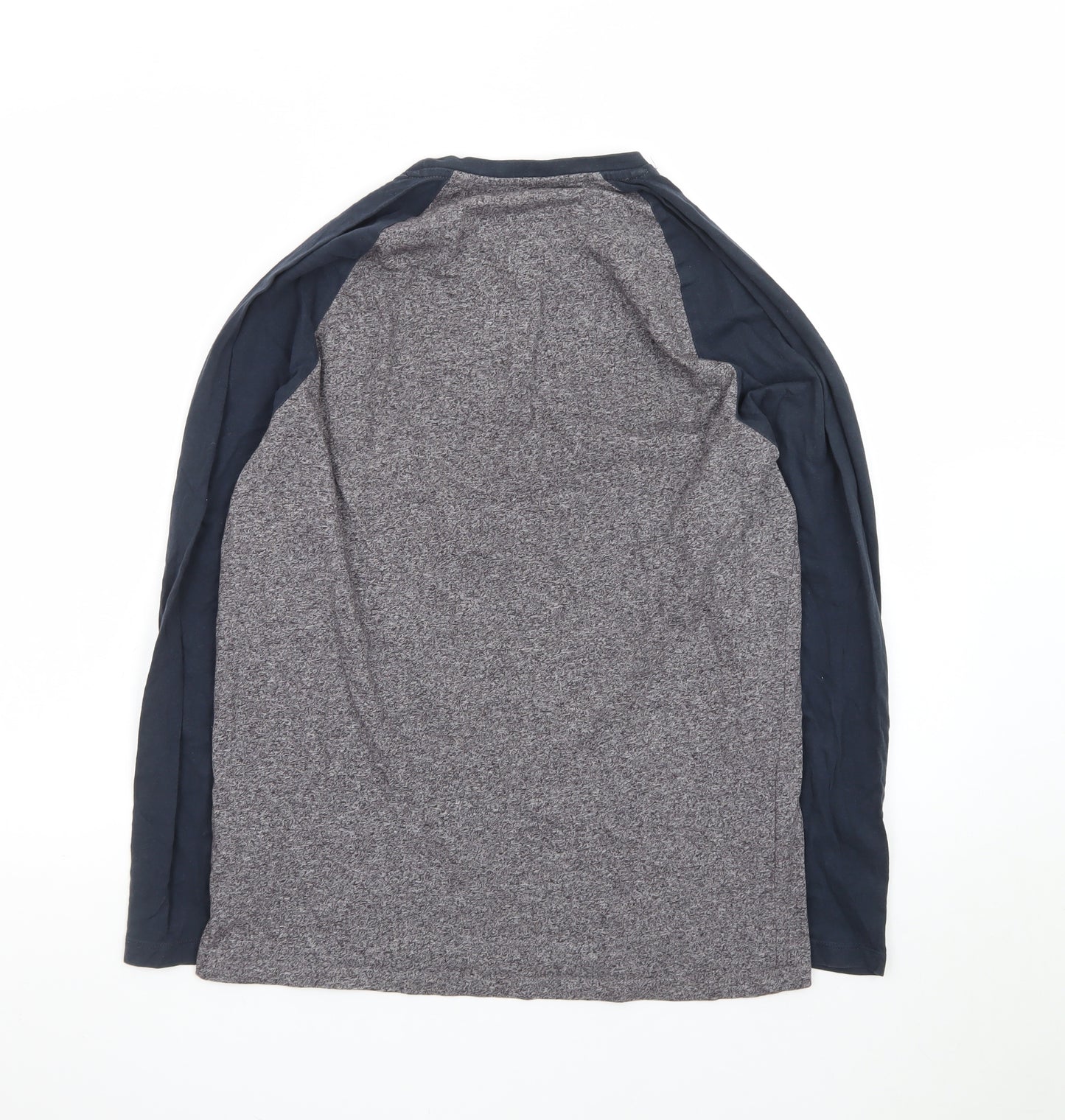 Easy Men’s Grey & Navy Long Sleeve Raglan T-Shirt Size S