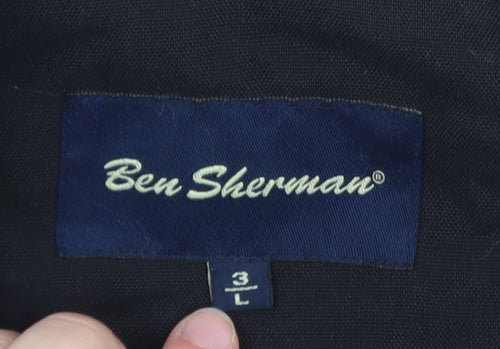 Ben Sherman Men’s Black L Windbreaker Jacket with Pockets