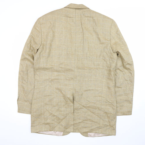 Nautica Women Beige Silk Single-Breasted Blazer 42L Classic Fit