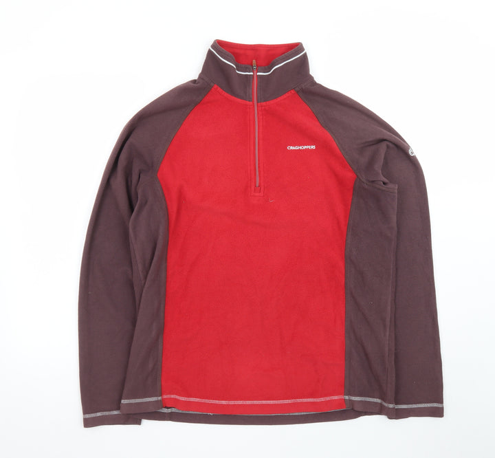 Craghoppers Men Red Fleece 1/4 Zip Pullover Sweatshirt M