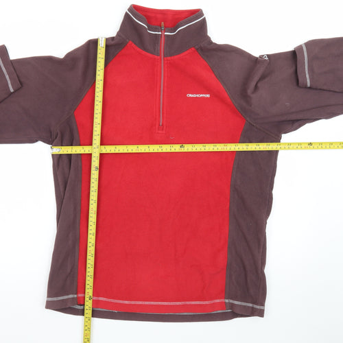 Craghoppers Men Red Fleece 1/4 Zip Pullover Sweatshirt M