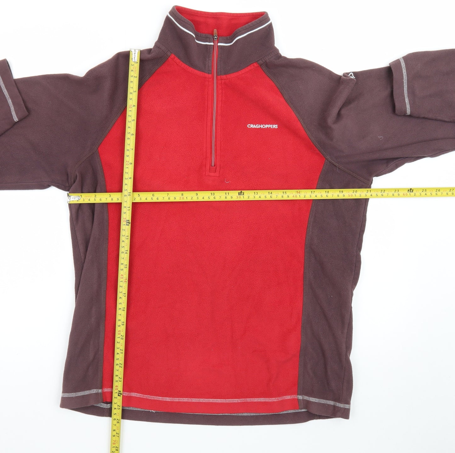 Craghoppers Men Red Fleece 1/4 Zip Pullover Sweatshirt M