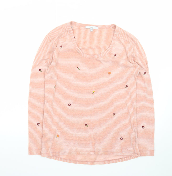 Next Women’s Pink Floral Striped Long Sleeve T-Shirt Size 8