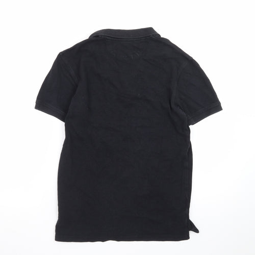 Zara Essentials Men's Black Short Sleeve Classic Fit Polo Shirt Size S