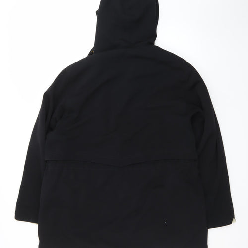 Silkana NUAGE Womens Black Hooded Parka Coat Size 16