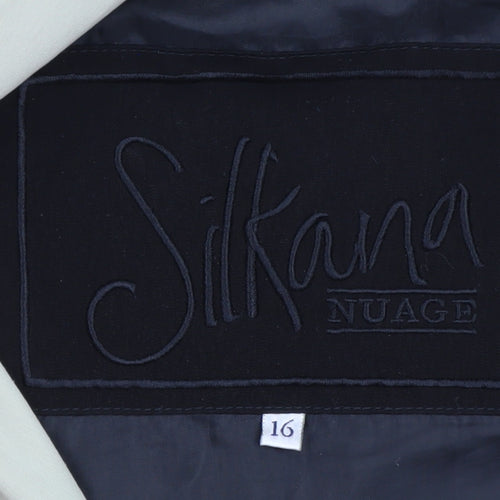 Silkana NUAGE Womens Black Hooded Parka Coat Size 16