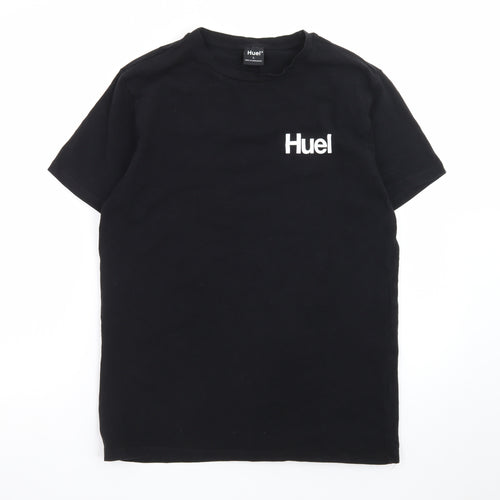 Huel Men's Black Crew Neck Cotton T-Shirt Size L
