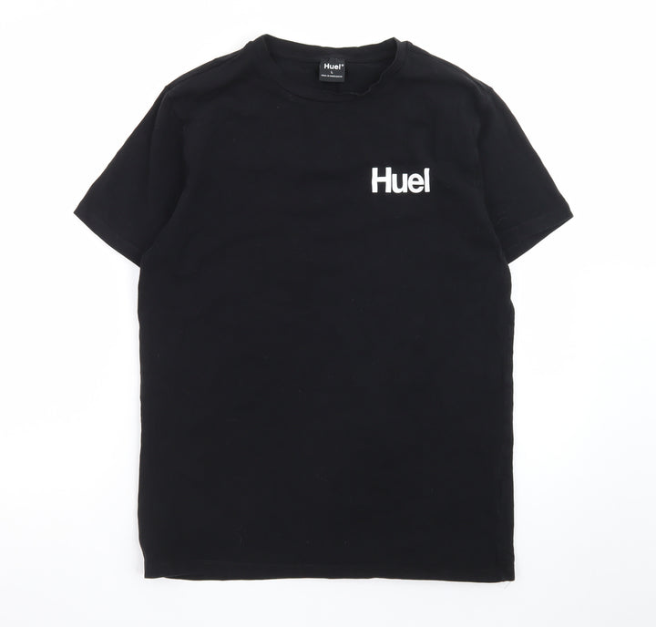 Huel Men's Black Crew Neck Cotton T-Shirt Size L