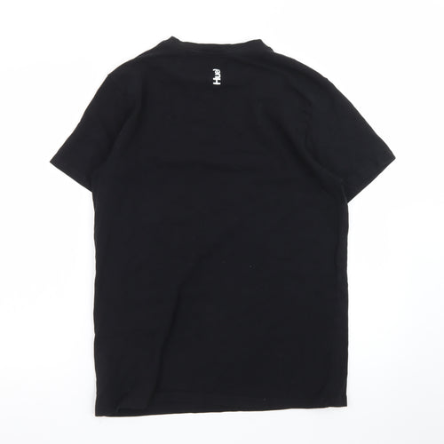 Huel Men's Black Crew Neck Cotton T-Shirt Size L