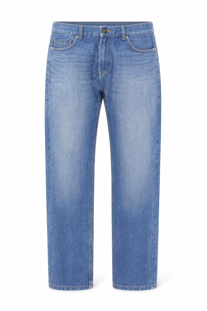 Front view of Denim Co. Men's Blue Straight Leg Jeans W34 L34