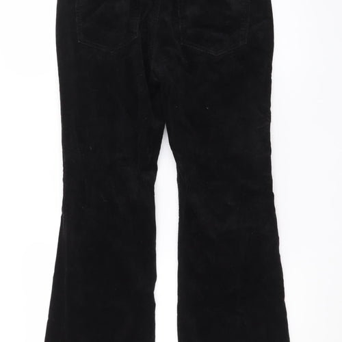 H&M Divided Women Black Corduroy Flared Trousers Size 8
