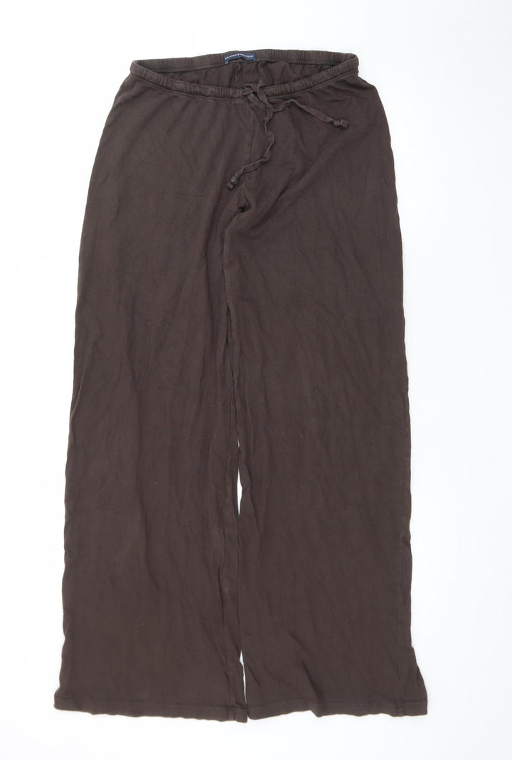 Brandy Melville Women Brown Cotton Relaxed Wide-Leg Trousers Size 22