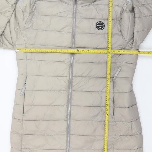 Felix Bühler Women Grey Hooded Puffer Jacket Size XL Nylon