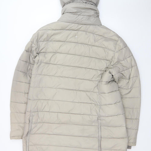 Felix Bühler Women Grey Hooded Puffer Jacket Size XL Nylon