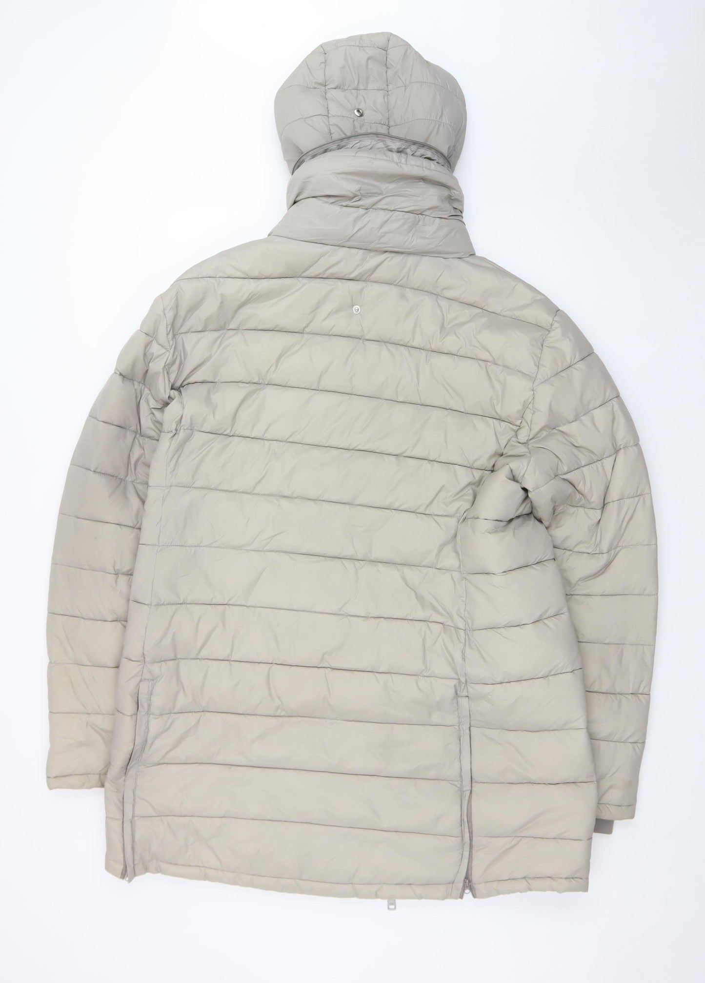 Felix Bühler Women Grey Hooded Puffer Jacket Size XL Nylon