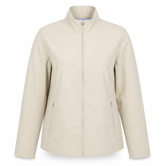 Front view of Maine New England Women’s Beige Full Zip Softshell Jacket, size UK 12