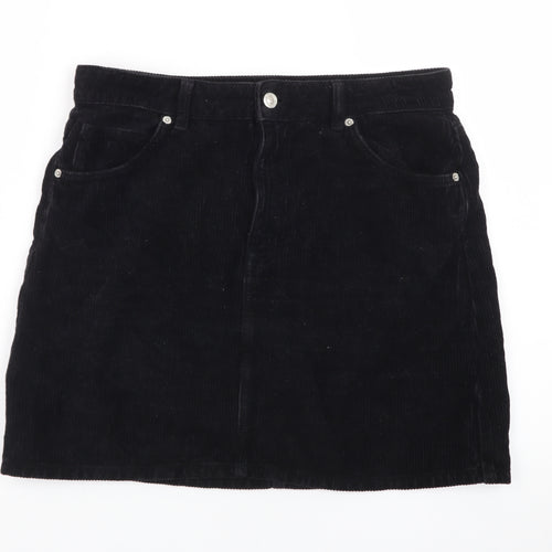 Topshop Women’s Black Corduroy Short Skirt UK 12 Tall