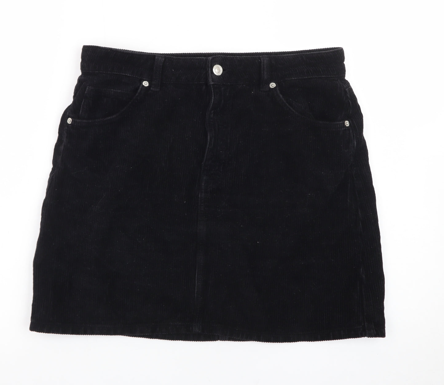 Topshop Women’s Black Corduroy Short Skirt UK 12 Tall