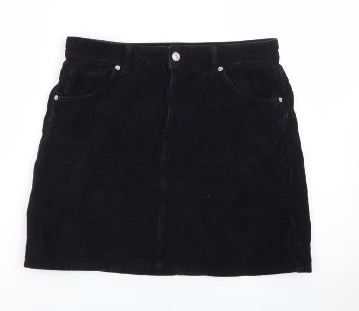 Topshop Women’s Black Corduroy Short Skirt UK 12 Tall