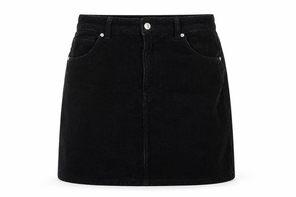 Topshop Women’s Black Corduroy Short Skirt UK 12 Tall
