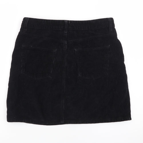 Topshop Women’s Black Corduroy Short Skirt UK 12 Tall