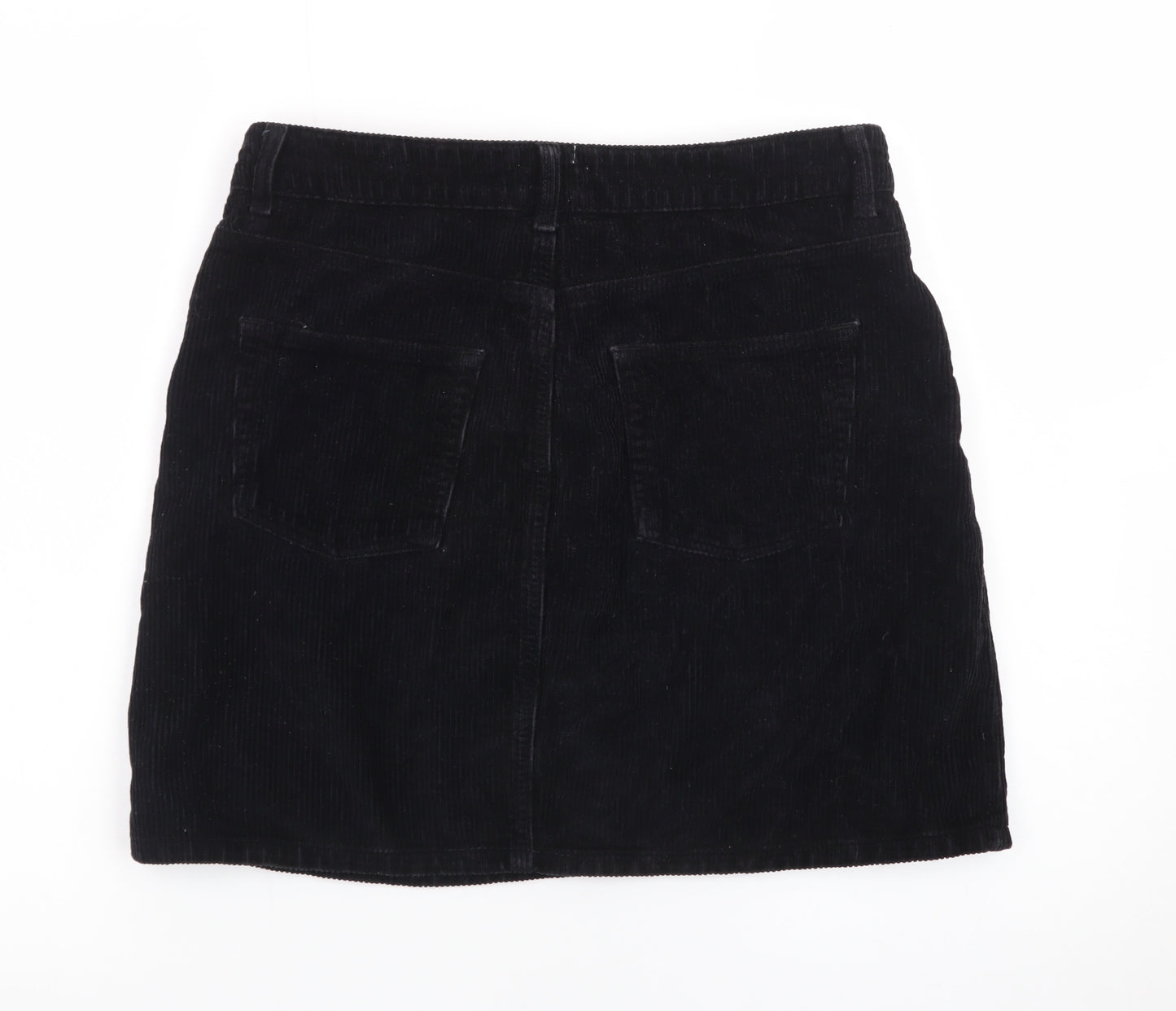 Topshop Women’s Black Corduroy Short Skirt UK 12 Tall