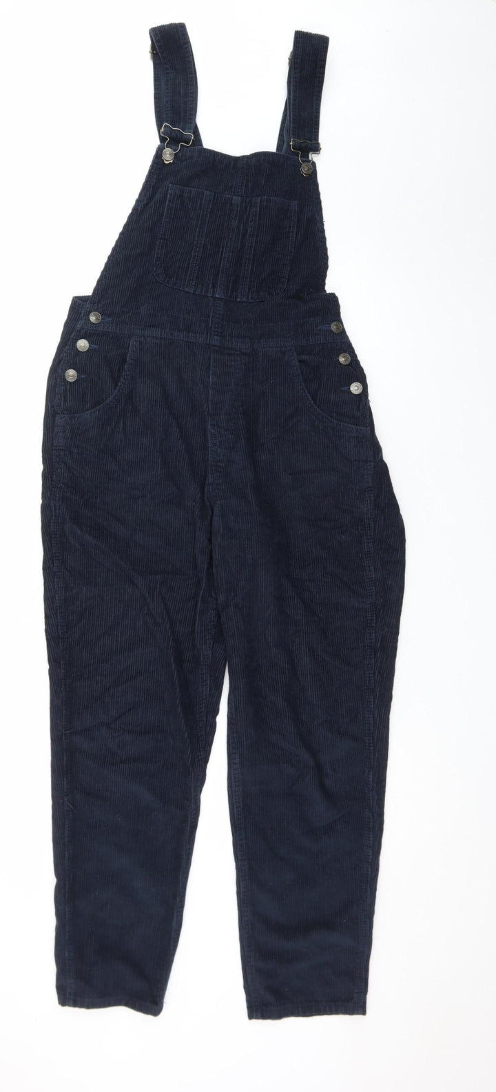 Fat Face Women Blue Corduroy Dungaree Jumpsuit UK 12 Regular Casual