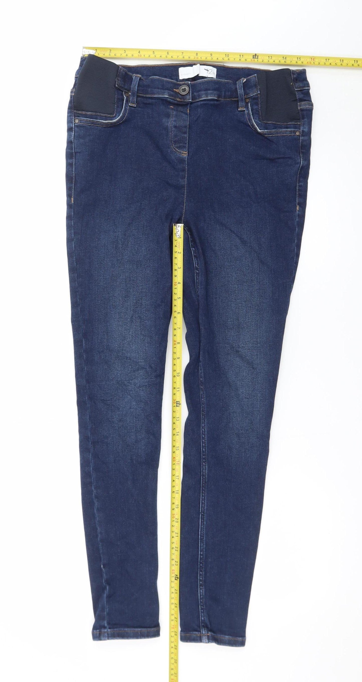 Next Women's Blue Skinny Jeans Size 12 Regular Stretch Denim