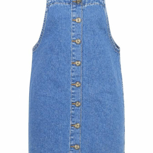 New Look Women's Blue Denim Pinafore Dress UK 10 Casual Sleeveless