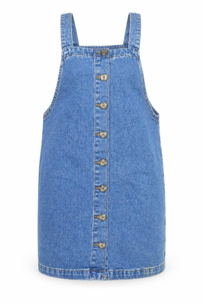 New Look Women's Blue Denim Pinafore Dress UK 10 Casual Sleeveless