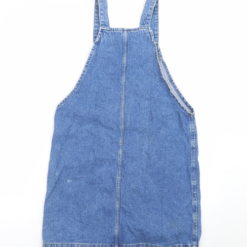 New Look Women's Blue Denim Pinafore Dress UK 10 Casual Sleeveless