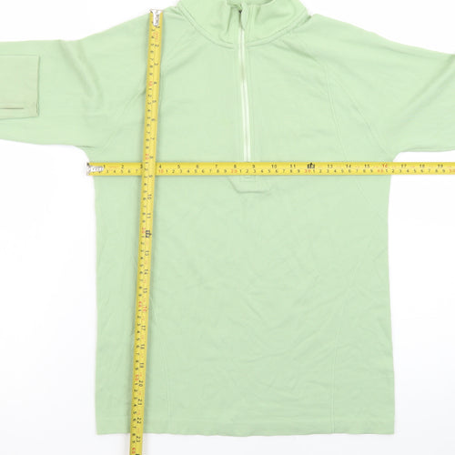 H&M Sport Women Green Slim Fit 1/2 Zip Activewear Jacket Size S